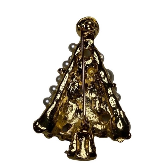 Christmas Tree Pearl Brooch - Picture 3 of 4